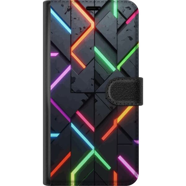 Kompatibel Tegnebogsetui til Apple iPhone 11 Geometrisk neonmønster med farvede lyslinjer