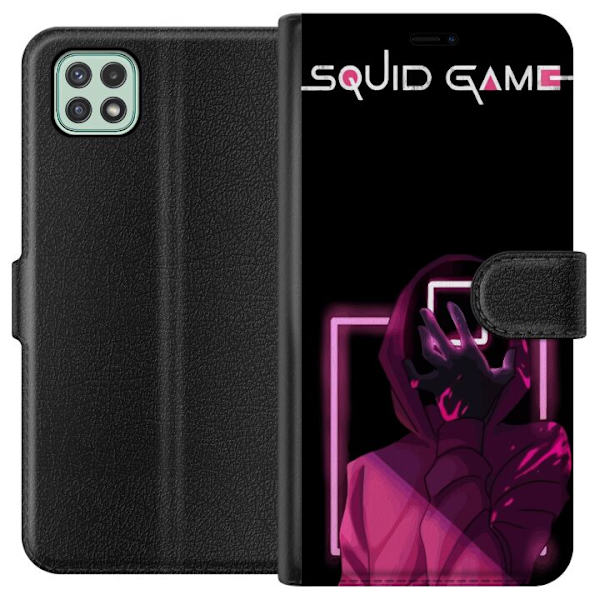 Samsung Galaxy A22 5G Plånboksfodral Squid Game Tema Populär Serie Motiv Grafiskt Ikoniskt Design Asiatisk Popkultur Spänning Drama