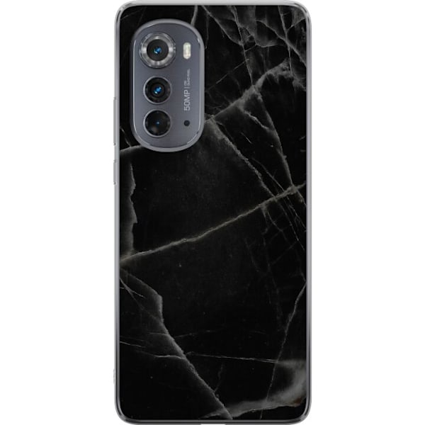 Motorola Edge (2022) Genomskinligt Skal Svart marmor