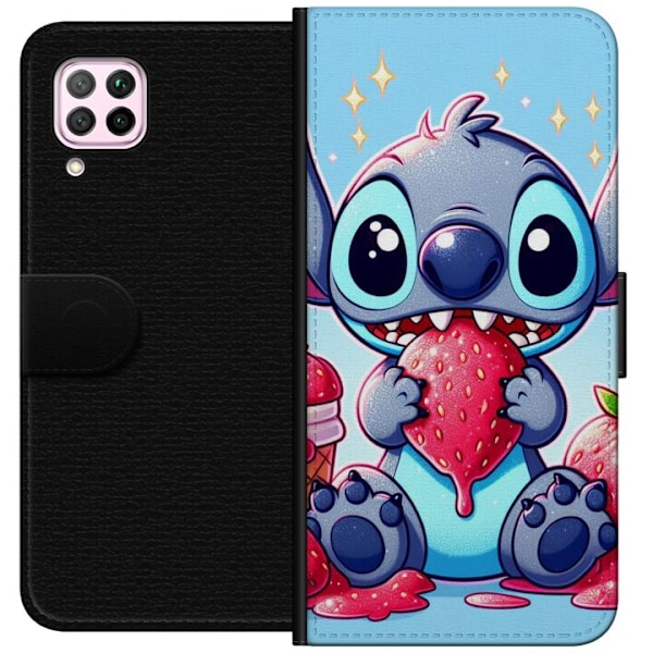 Huawei P40 lite Plånboksfodral Strawberry Stitch