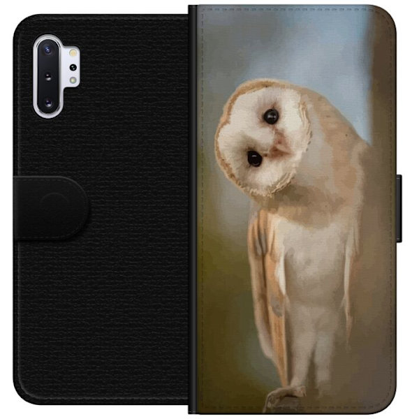 Samsung Galaxy Note10+ Lompakkokotelo Uggla Utelias Katse Lintumotiivi Metsä Luonto Grafinen Suunnittelu Suosittu Motiivi Eläin Teema Koriste