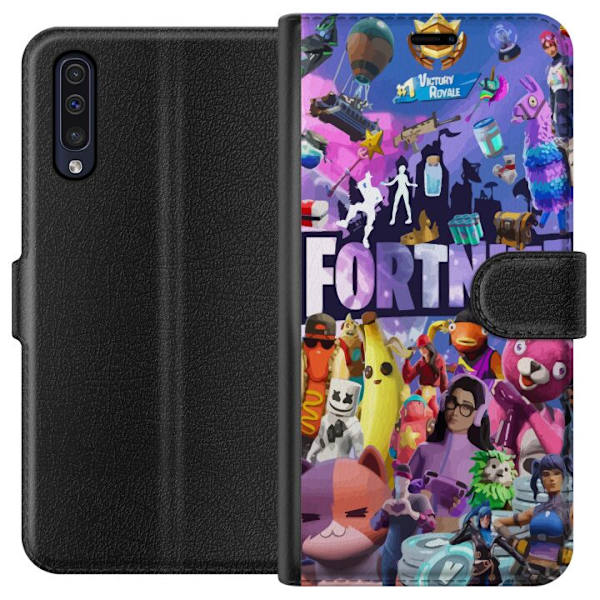 Samsung Galaxy A50 Tegnebogsetui Fortnite Karakterer Spilmotiver Ikon Gaming Design Populær Kamp Royale Børne Spilkarakterer Motiv