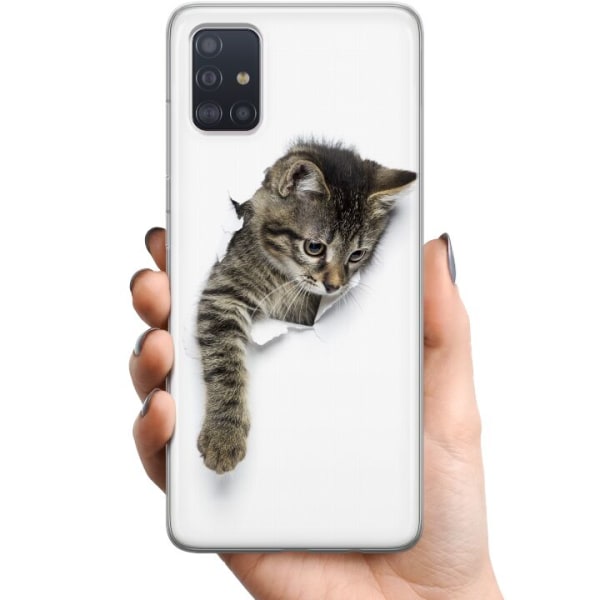 Samsung Galaxy A51 TPU Matkapuhelimen kuori Kissa