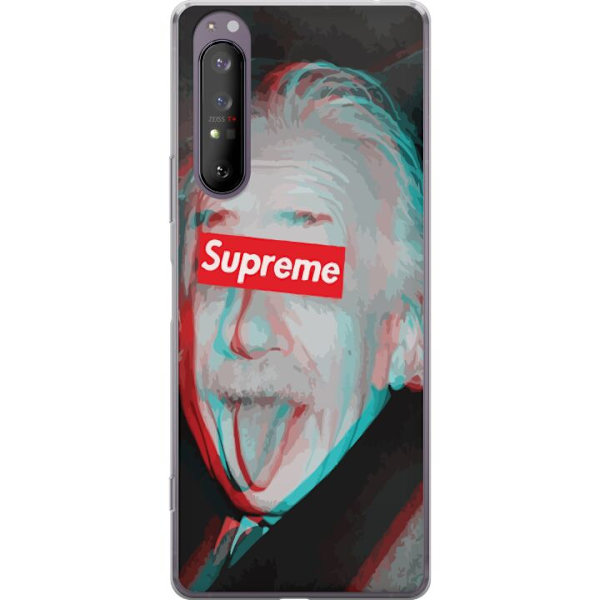 Sony Xperia 1 II Läpinäkyvä kuori Supreme Albert Einstein 3D Motiivi Katumuoti Suunnittelu Suosittu Tiede Ikoni Kaupunkitaide