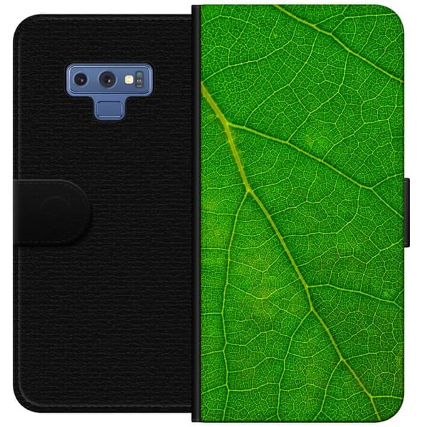 Kompatibel Tegnebogsetui til Samsung Galaxy Note9 Grønne bladnerver grøn
