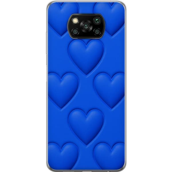 Kompatibelt Mobilskal till Xiaomi Poco X3 NFC Blue Hearts