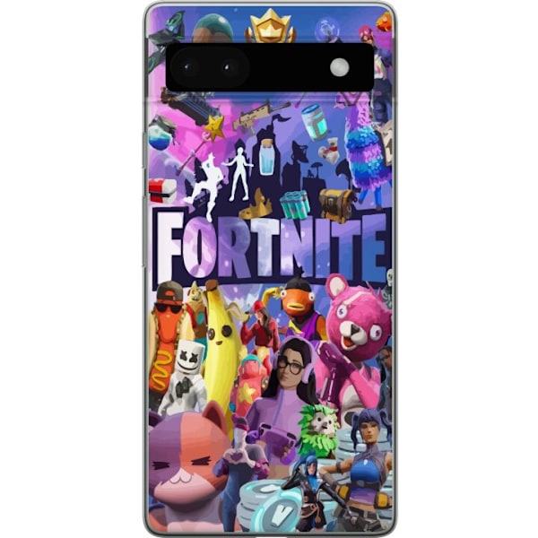 Google Pixel 6a Läpinäkyvä kuori Fortnite Skins Emotes Batt