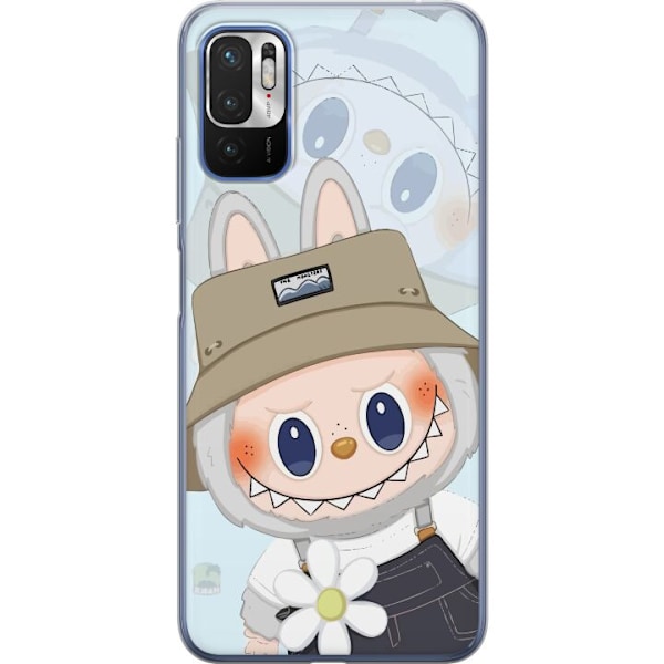 Xiaomi Redmi Note 10 5G Genomskinligt Skal Labubu med hatt – Pop Mart-figur Mr. Butcher i retro stil med karaktär
