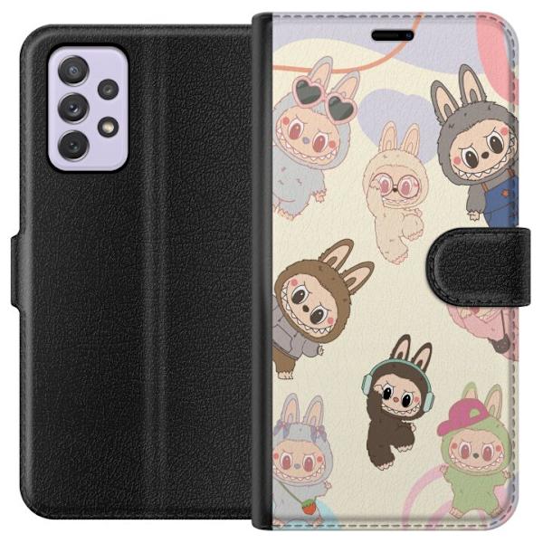 Samsung Galaxy A52s 5G Plånboksfodral Labubu Pop Mart Kollektion Motiv Figur Samling Design Populärt Art Toy Pop Mart Kreativ Grafiskt