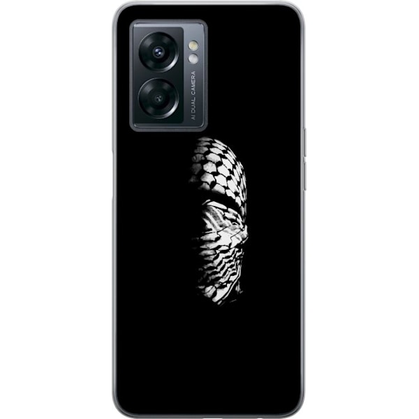 OnePlus Nord N300 Genomskinligt Skal Keffiyeh-mönster – klassisk svartvit palestinasjal med kulturell tyngd