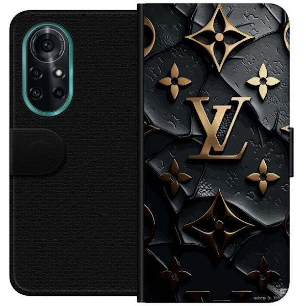 Huawei nova 8 Pro Lommeboketui Louis Vuitton Mørk Modus Design Svart Luksus Stil Mote Populære Grafisk Mønster Moteikon Luksusmerke