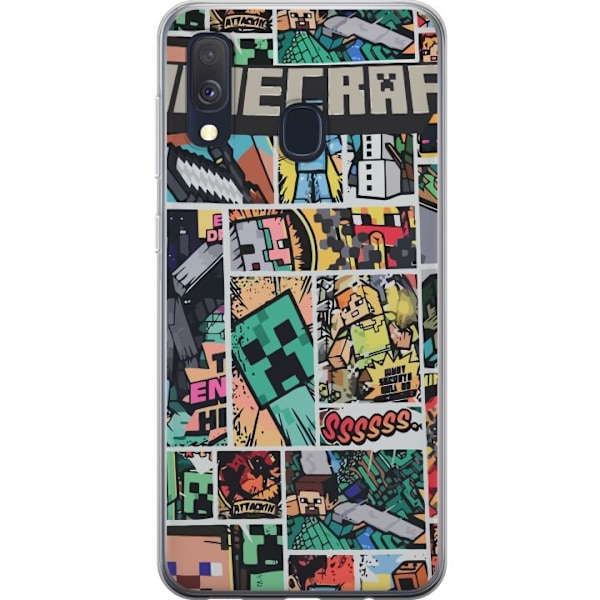 Samsung Galaxy A40 Genomskinligt Skal Minecraft Art