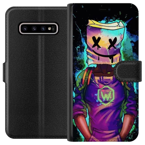 Kompatibel Tegnebogsetui til Samsung Galaxy S10+ Fortnite Marshmello