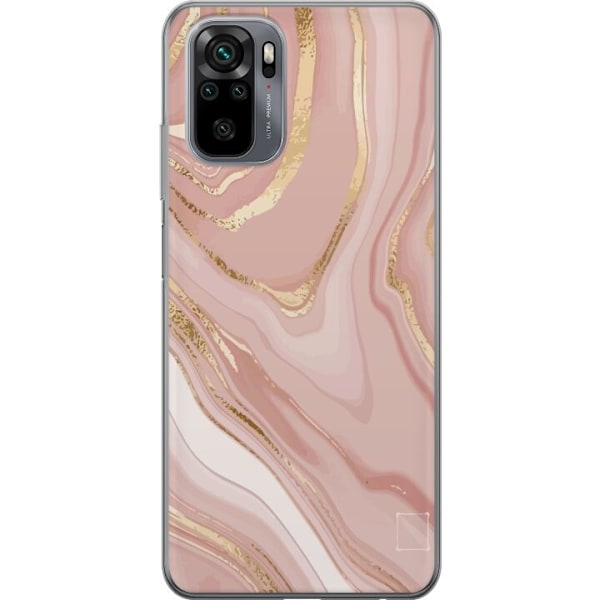 Xiaomi Redmi Note 10S Läpinäkyvä kuori Marmori Vaaleanpunainen