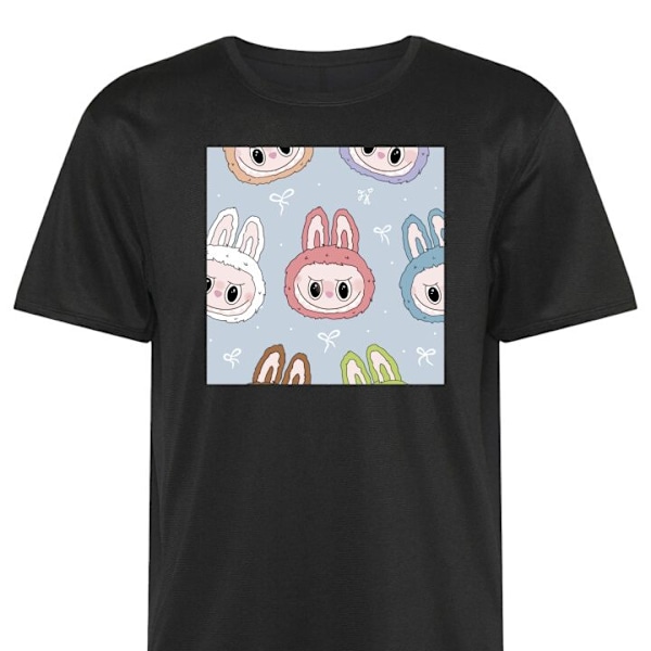Tränings-T-shirt | Sport-T-shirt för Vuxen Pastel Labubu svart Large