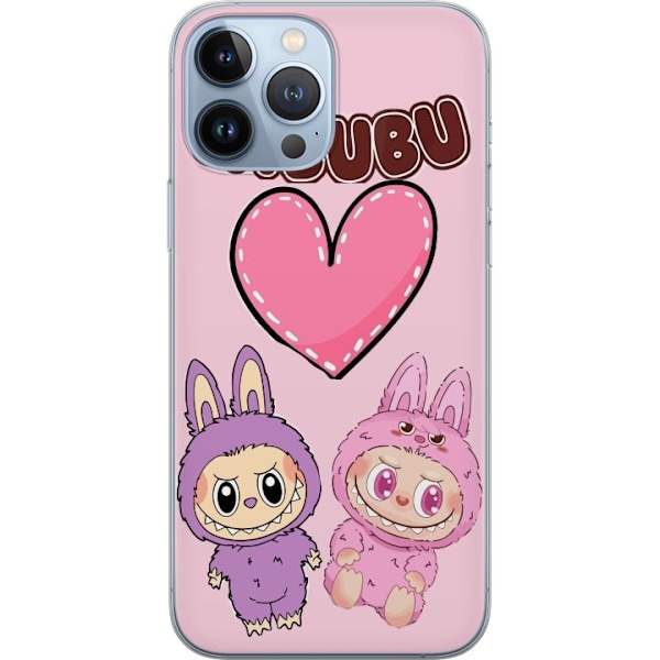 Apple iPhone 13 Pro Max Genomskinligt Skal Labubu Pink Monster