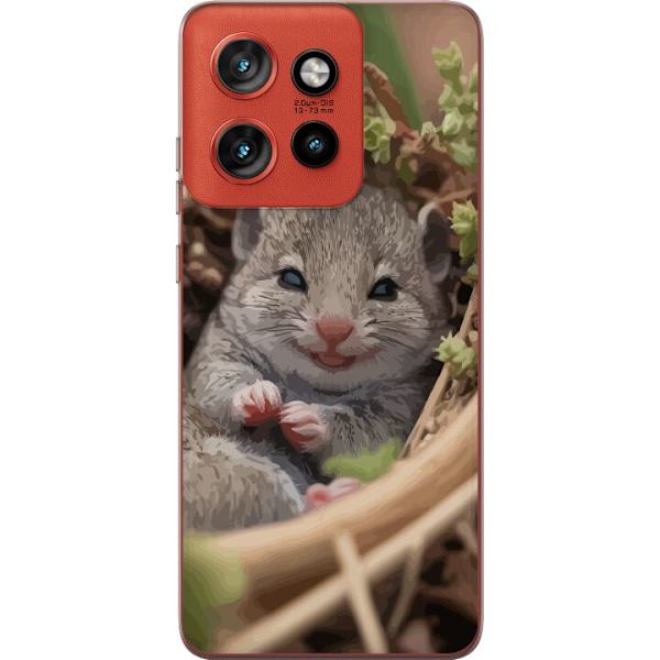 Motorola Edge 50 Neo Genomskinligt Skal Råtta Leende Djurmotiv Stadsmotiv Urban Grafisk Design Populärt Roligt Motiv Art Stil