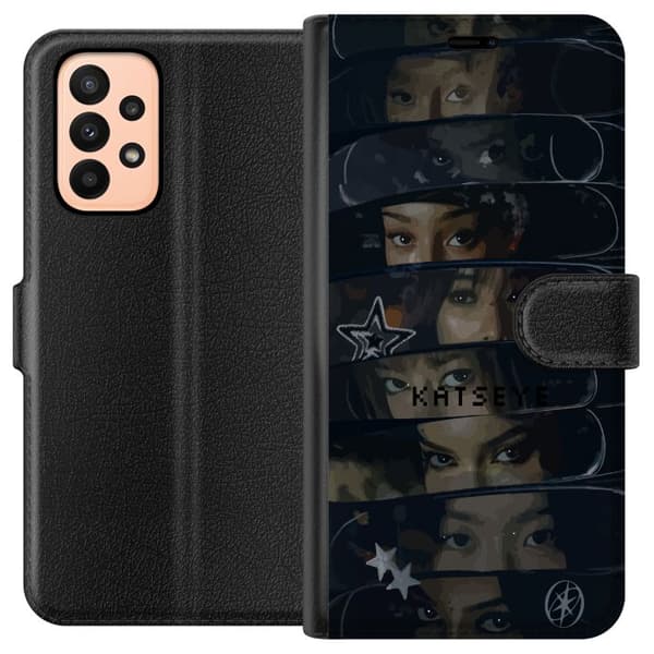 Kompatibelt Plånboksfodral till Samsung Galaxy A23 KATSEYE svart