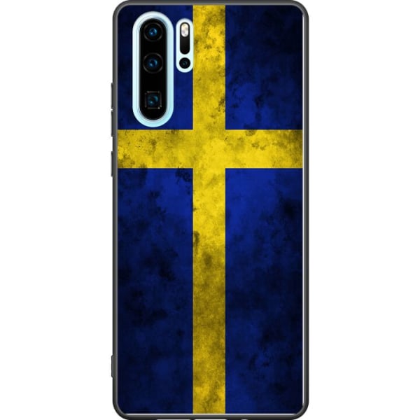 Huawei P30 Pro Sort cover Sverige Flag
