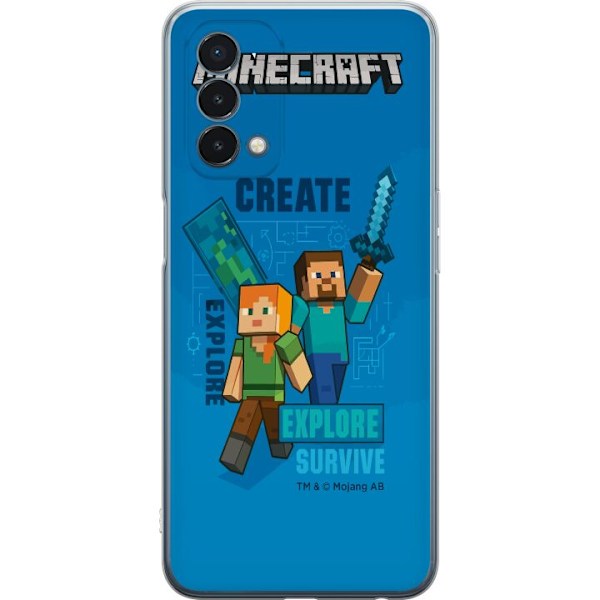 OnePlus Nord N200 5G Läpinäkyvä kuori Minecraft Luolastot