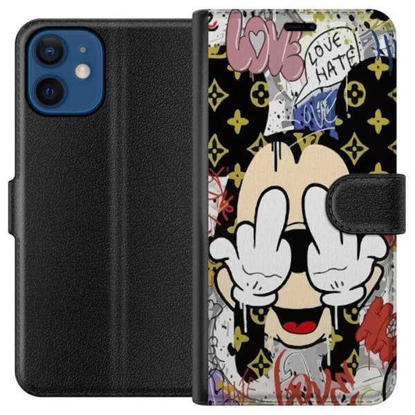 Kompatibel Tegnebogsetui til Apple iPhone 12 mini Mickey Mouse F-YOU