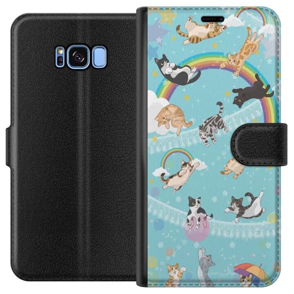 Kompatibelt Lommeboketui til Samsung Galaxy S8 Regnbågar & Katter