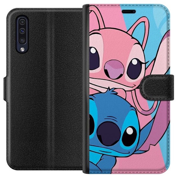 Samsung Galaxy A50 Lompakkokotelo Stitch & Angel