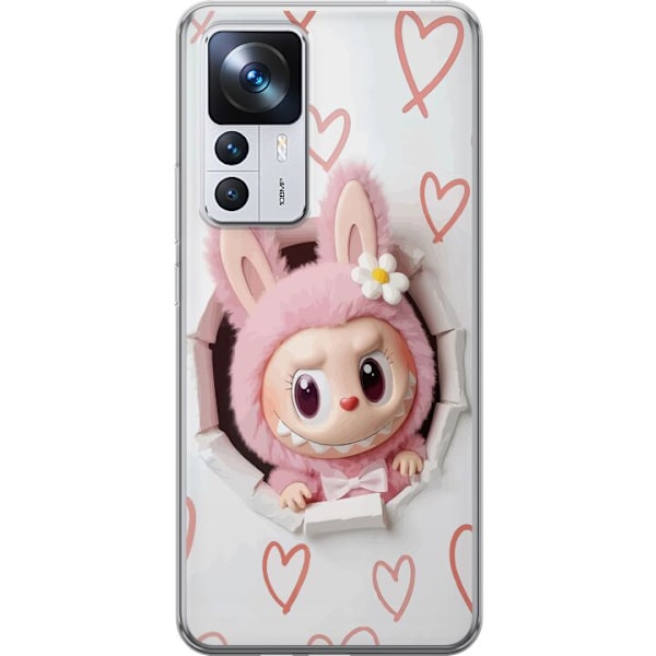 Xiaomi 12T Läpinäkyvä kuori Labubu Sydän Taustakuva Pop Mart Rakkausteema Hahmodesign Suosittu Motiivi Keräilytaideteossarja