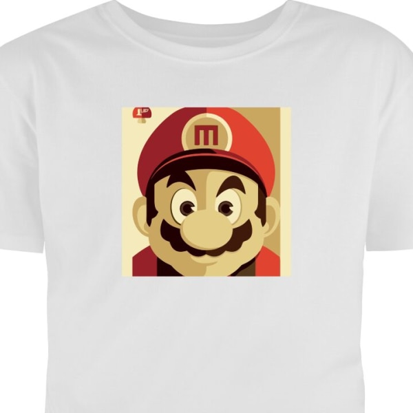 Lasten T-Shirt Super Mario valkoinen 7-8 Vuotta