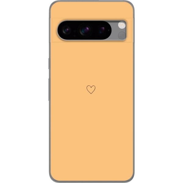 Google Pixel 8 Pro Gennemsigtig cover Hjerte Orange