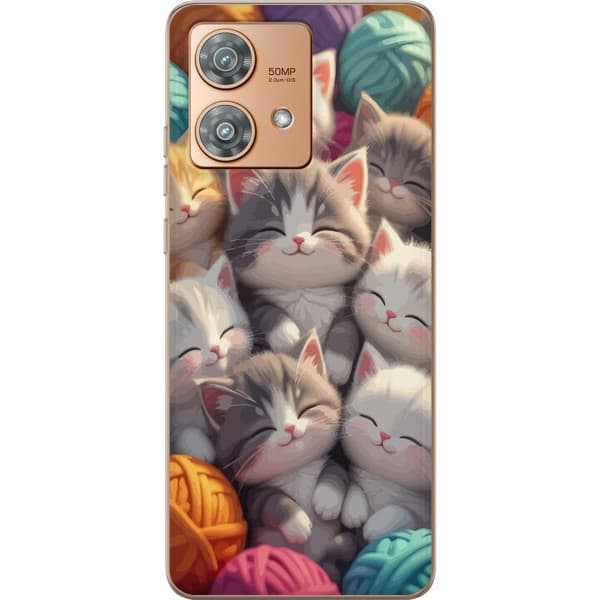 Kompatibelt Mobildeksel til Motorola Edge 40 Neo Sovande kattungar beige