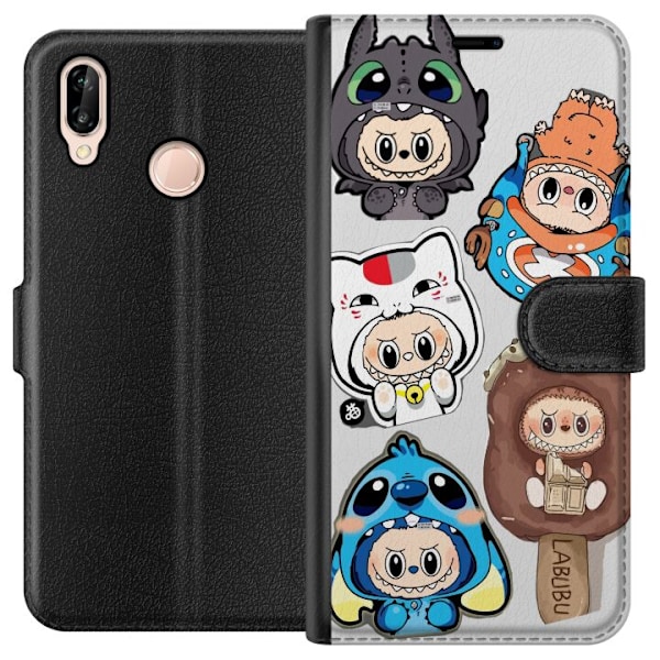Huawei P20 lite Lompakkokotelo Labubu hahmokokoelma - Pop Mart