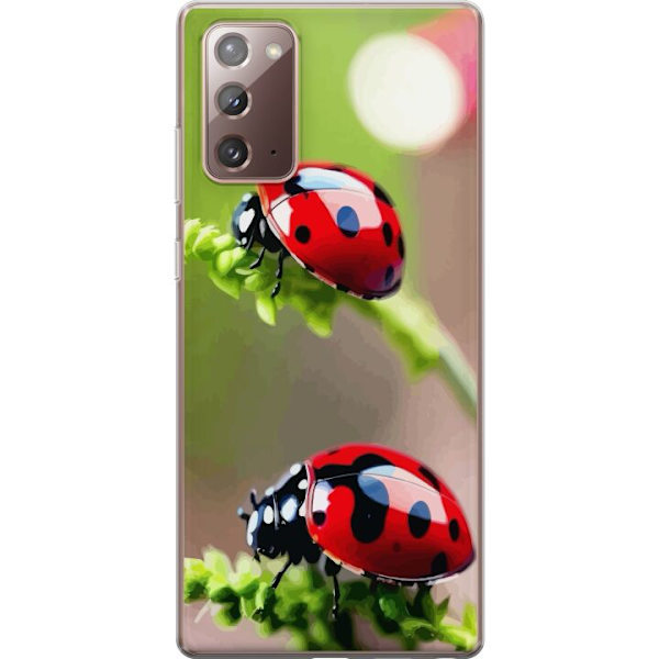 Samsung Galaxy Note20 Läpinäkyvä kuori Leppäkerttu Hyönteinen Onni Symboli Luontoaihe Suosittu Graafinen Motiivi Koristelu Kesäkiertue