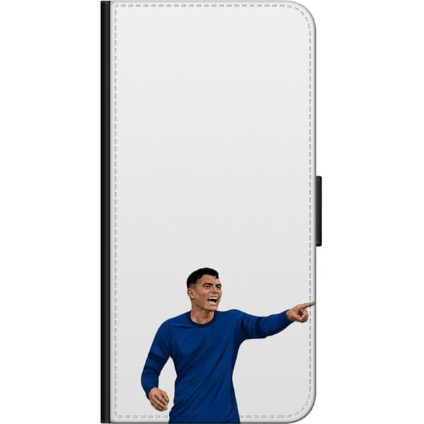 Kompatibel Tegnebogsetui til Xiaomi Redmi Note 9 Pro Silva hvid - Thiago Silva i blå kamptrøje mod hvid baggrund hvid