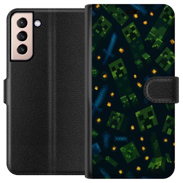 Samsung Galaxy S21 Plånboksfodral Minecraft Dungeons Mob
