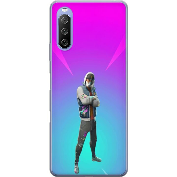 Sony Xperia 10 III Lite Läpinäkyvä kuori musta ritari fortnite