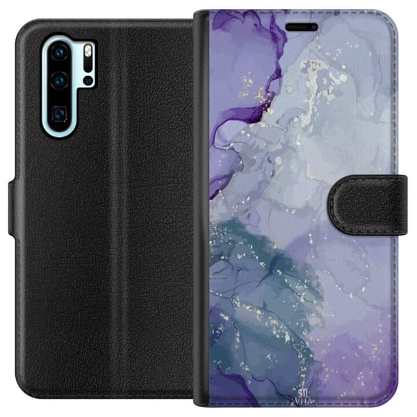 Kompatibelt Lommeboketui til Huawei P30 Pro Marmor