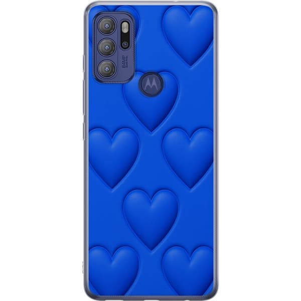 Kompatibelt Mobildeksel til Motorola Moto G60S Blå Hjerter