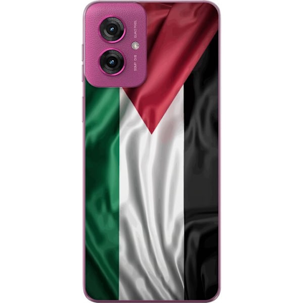 Motorola Moto G55 Gennemsigtig cover Palestinaflaget – ikonisk frihedssymbol i rød, sort, hvid og grøn