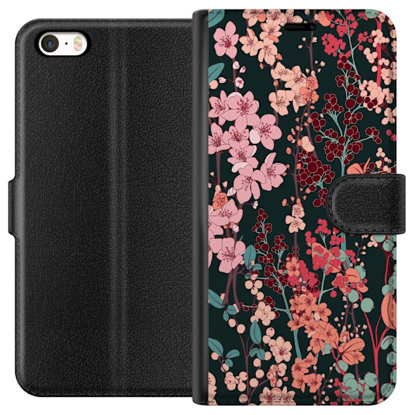 Apple iPhone 5 Tegnebogsetui Blomster