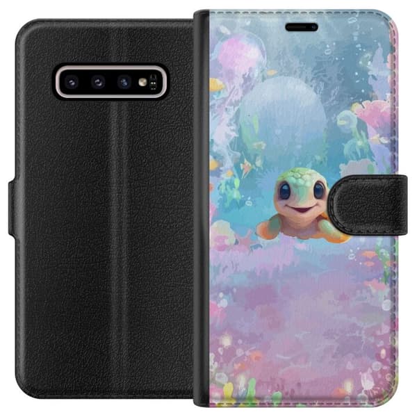 Kompatibel Tegnebogsetui til Samsung Galaxy S10+ skildpadde