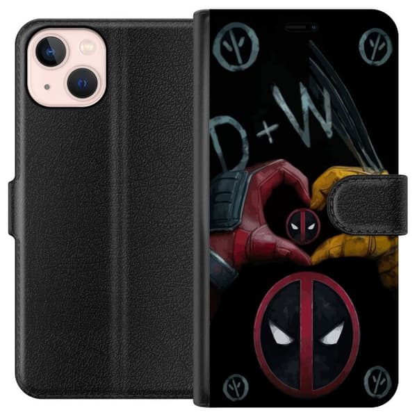 Kompatibelt Plånboksfodral till Apple iPhone 13 Deadpool & Wolverine Kärlek
