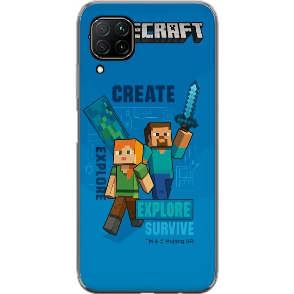 Huawei P40 lite Läpinäkyvä kuori Minecraft Luolastot