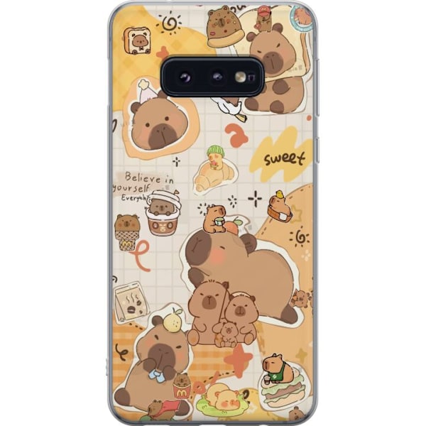 Samsung Galaxy S10e Genomskinligt Skal Kawaii capybara mobilskal med gulliga djurmotiv