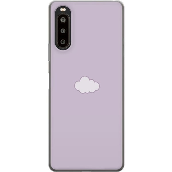 Sony Xperia 10 II Genomskinligt Skal Lila Moln – minimalistiskt moln på lila bakgrund
