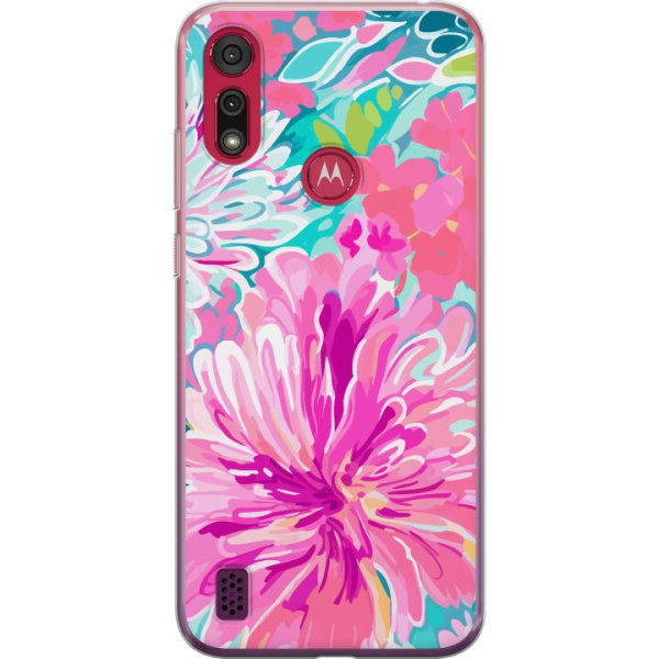 Motorola Moto E6s (2020) Gennemsigtig cover Blomsterrebs