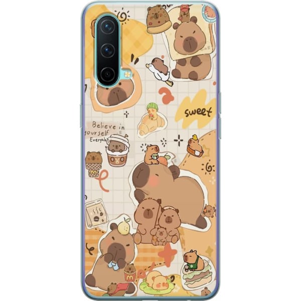 OnePlus Nord CE 5G Genomskinligt Skal Kawaii capybara mobilskal med gulliga djurmotiv