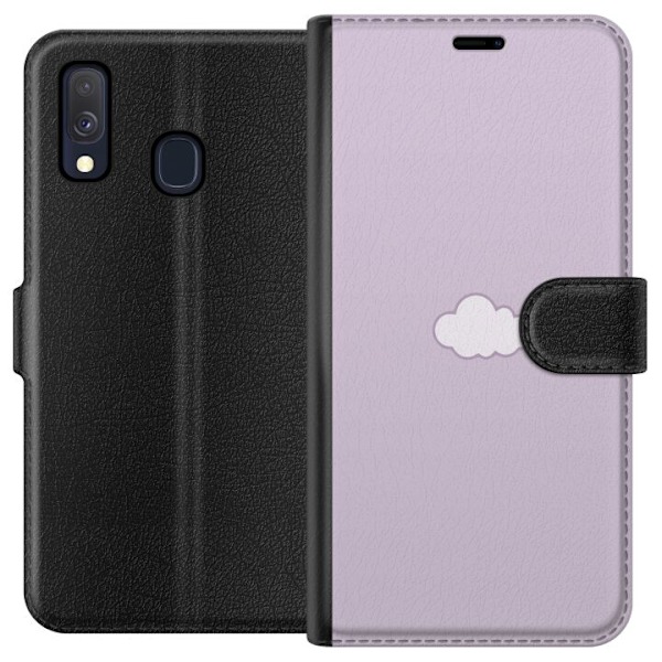 Samsung Galaxy A40 Plånboksfodral Lila Moln – minimalistiskt moln på lila bakgrund