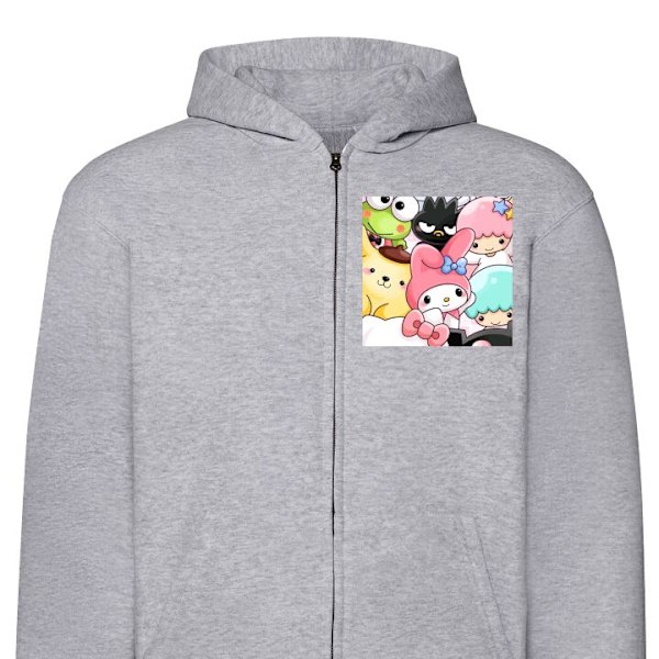 Zip-Hoodie för Barn | Huvtröja med Dragkedja Kawaii Sanrio Crew grå one size