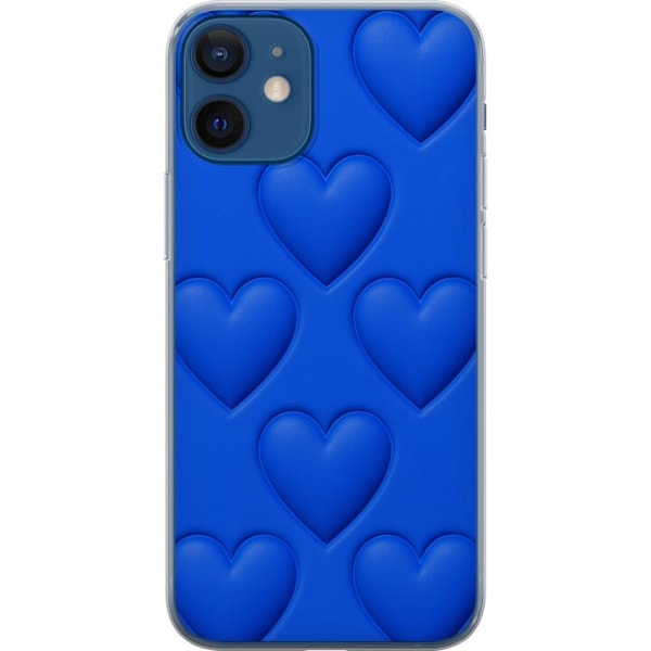 Apple iPhone 12  Läpinäkyvä kuori Siniset Sydämet